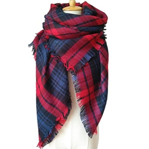 C.C. Boutique Accessories - ONE LEFT!  Plaid Bold Color Oversize Blanket Scarf